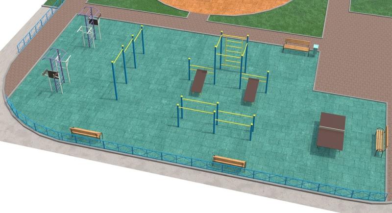 Проект спортивной площадки с столом теннисным в Ульяновске