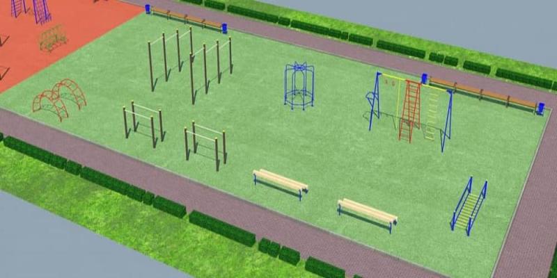 Проект детско-спортивной площадки для школы - детсада в Ульяновске