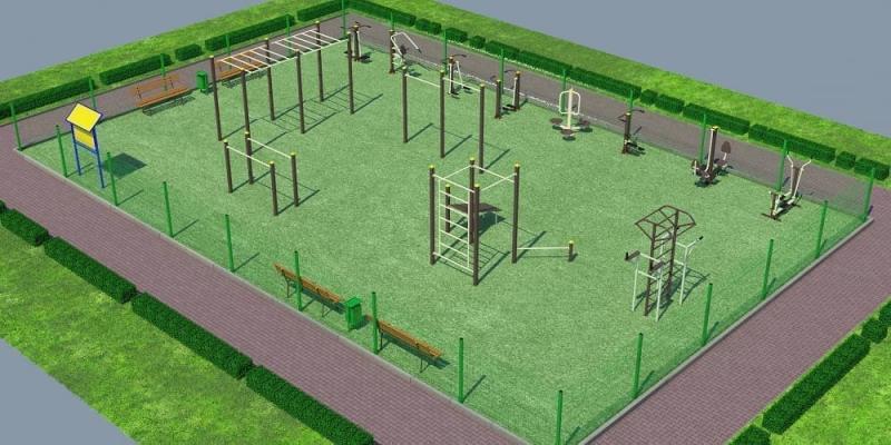 Проект спортивной воркаут площадки с уличными тренажерами - 1467400 рублей в Ульяновске