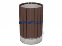 Урна деревянная круглая с бетонным основанием МАФ 1632 в Ульяновске