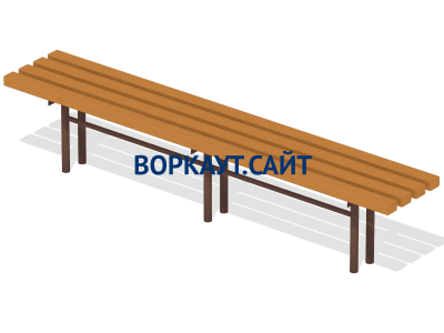 Двухметровая лавочка без спинки 2 м МАФ 1602 в Ульяновске