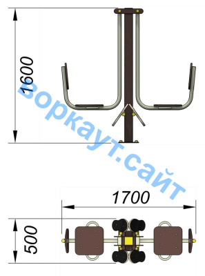 Уличный тренажер "Жим ногами горизонтальный " УТ 003 в Ульяновске