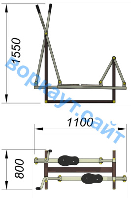 Уличный тренажер "Лыжник" УТ 008 в Ульяновске