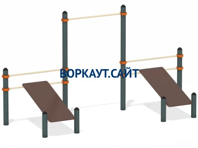 Воркаут с турником и двойной скамьей для пресса ВС-28 в Ульяновске