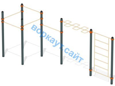 Воркаут турники с шведской стенкой и рукоходом  ВС-21 в Ульяновске
