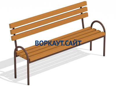 Парковая лавочка со спинкой МАФ 1605 в Ульяновске