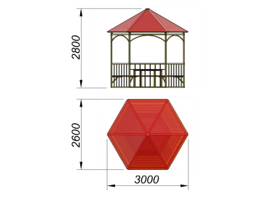 Беседка со столом и лавками МАФ 4121 в Ульяновске