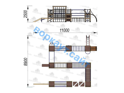 Детский спортивный комплекс Полоса препятствий ДСК 3116 в Ульяновске