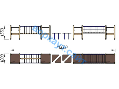 Детский спортивный комплекс Двойной мостик ДСК 3115 в Ульяновске