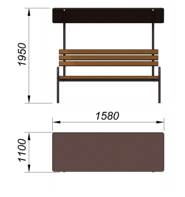 Лавочка под навесом МАФ 1607 в Ульяновске