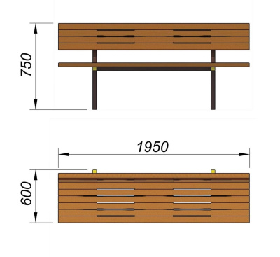 Диван уличный МАФ 1608 в Ульяновске