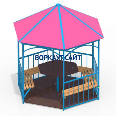 Беседка со столом, лавками и полом МАФ 4123 в Ульяновске