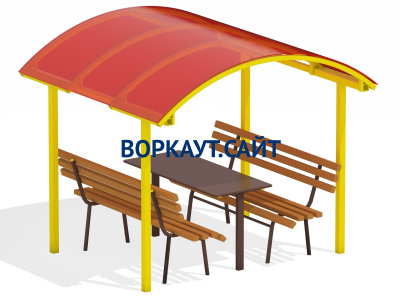Стол и лавки под навесом МАФ 4005 в Ульяновске