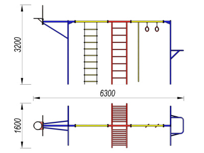 Гимнастический комплекс с баскетбольным щитом МАФ 3001 в Ульяновске Гимнастический комплекс с баскетбольным щитом МАФ 3001 в Ульяновске